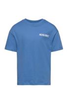 Jjgrow Tee Ss Crew Neck Jnr Tops T-shirts Short-sleeved Blue Jack & J ...