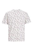 Jack & J S Jjsunshade Aop Tee Ss Crew Neck Vit