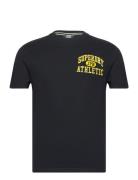 Emb Superstate Ath Logo Tee Tops T-shirts Short-sleeved Black Superdry