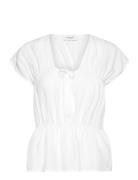 Blouse Tops Blouses Short-sleeved White Rosemunde