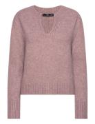 V-Neck Round-Neck Sweater Tops Knitwear Jumpers Pink Mango