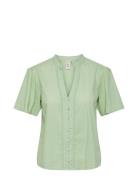 Yastia Ss Top S. Noos Tops Blouses Short-sleeved Green YAS