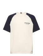 Monotype Raglan Colorblock Tee Tops T-shirts Short-sleeved Cream Tommy...