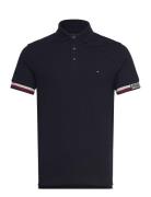 Monotype Flag Cuff Slim Fit Polo Tops Polos Short-sleeved Navy Tommy H...