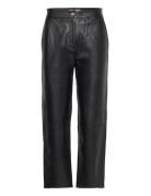 Andie Leather Trousers Bottoms Trousers Leather Leggings-Byxor Black B...