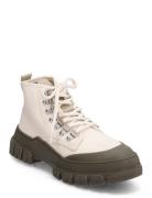 Twig High - Off White / Army Shoes Boots Ankle Boots Laced Boots White...