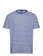 Classic Fit Striped Jersey T-Shirt Tops T-shirts Short-sleeved Navy Po...