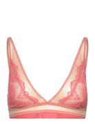 Understatement Underwear Lace Mesh Plunge Bralette Rosa