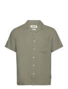 Sdallan Cuba Tops Shirts Short-sleeved Green Solid