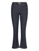 Lindex Trouser Karen Cropped Rinse Bl Blå