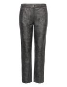 2Nd Willis - Uneven Leather Bottoms Trousers Leather Leggings-Byxor Bl...