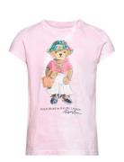 Polo Bear Tie-Dye Cotton Jersey Tee Tops T-shirts Short-sleeved Pink R...