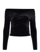 Delta Velvet Top Tops Knitwear Jumpers Black AllSaints