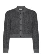 Button Knit Cardigan Tops Knitwear Cardigans Grey Mango