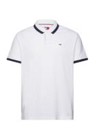 Tjm Reg Solid Tipped Polo Tops Polos Short-sleeved White Tommy Jeans