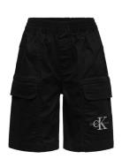 Sateen Cargo Shorts Bottoms Shorts Black Calvin Klein
