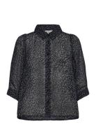 Bonoll Shirt Ss Tops Blouses Short-sleeved Black Lollys Laundry