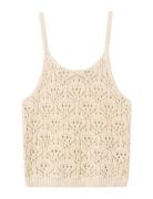 LMTD Nlfhivy Croshet Strap Top Beige