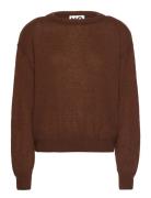 Flirting With Solid Shades Tops Knitwear Jumpers Brown Mo Reen Cph