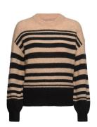 Nuriette Stripe Pullover Tops Knitwear Jumpers Beige Nümph