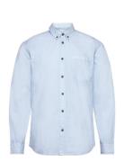 Akkonrad L/S Poplin Shirt Noos Tops Shirts Casual Blue Anerkjendt