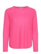 Curved Sweater Loose Tension Tops Knitwear Jumpers Pink Davida Cashmer...