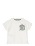 Chest-Pocket Printed T-Shirt Tops T-shirts Short-sleeved White Mango