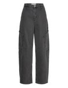 Mid-Rise Slouchy Cargo Jeans Bottoms Jeans Wide Grey Mango