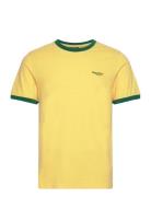 Essential Logo Ringer Tee Tops T-shirts Short-sleeved Yellow Superdry