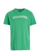 Hilfiger Arched Tee S/S Tops T-shirts Short-sleeved Green Tommy Hilfig...