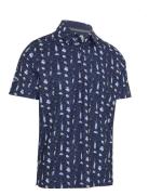 All Over Golf Essentials Print Polo Tops Polos Short-sleeved Navy Call...