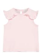 Mango Frills Cotton T-Shirt Rosa