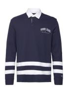Tjm Rlxd Varsity Rugby Tops Polos Long-sleeved Navy Tommy Jeans