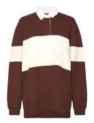 D1. Stripe Heavy Rugger Tops T-shirts & Tops Polos Brown GANT