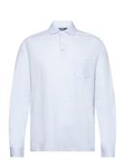 Custom Slim Cotton-Linen Oxford Polo Tops Polos Long-sleeved Blue Polo...