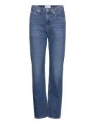 High Rise Straight Bottoms Jeans Straight-regular Blue Calvin Klein Je...