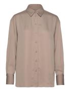 Recycled Cdc Relaxed Shirt Tops Shirts Long-sleeved Brown Calvin Klein