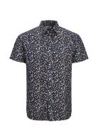 Jack & J S Jprblasummer Print Shirt S/S Ss24 Sn Blå