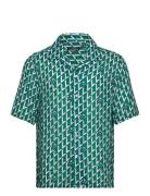 J. Lindeberg Donso Airy Island Geo Shirt Grön