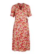 Vinaria S/S Wrap Midi Dress/Dc/Su Knälång Klänning Red Vila