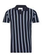 Stretch Polo Shirt S/S Tops Polos Short-sleeved Navy Lindbergh