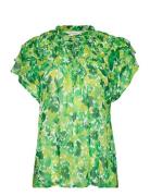 Sinnapw Bl Tops Blouses Short-sleeved Green Part Two