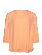 Swoline Bl 1 Tops Blouses Long-sleeved Orange Simple Wish