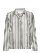 Hope Shirt Brown Stripe Tops Shirts Long-sleeved Multi/patterned Moshi...