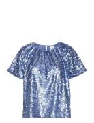 Lifa Blouse Tops Blouses Short-sleeved Blue Second Female