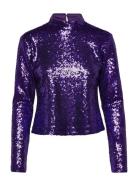 Slfsola Ls Sequins Top B Tops Blouses Long-sleeved Purple Selected Fem...