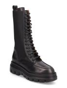 Merlo Black Vacchetta Shoes Boots Ankle Boots Laced Boots Black ATP At...