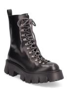 Mega Chunky Ski Shoes Boots Ankle Boots Laced Boots Black Apair