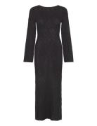 Ayra Fine Knitted Maxi Dress Maxiklänning Festklänning Black Bubbleroo...