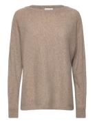 Davida Cashmere Boat Neck Loose Sweater Beige